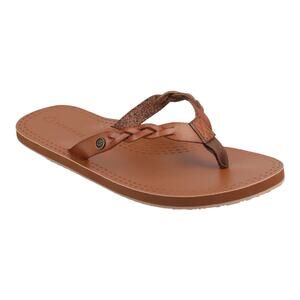 Journee Collection Women’s Tomi Braided Comfort Slip On Thong Flats Tan Size 11